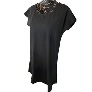 Black T-Shirt Dress Casual Everyday Short Sleeve Womens Basic Minimalist